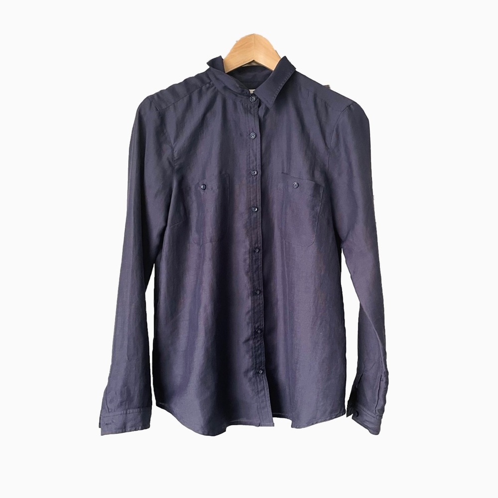 Ann Taylor LOFT Navy Button Down Size Small